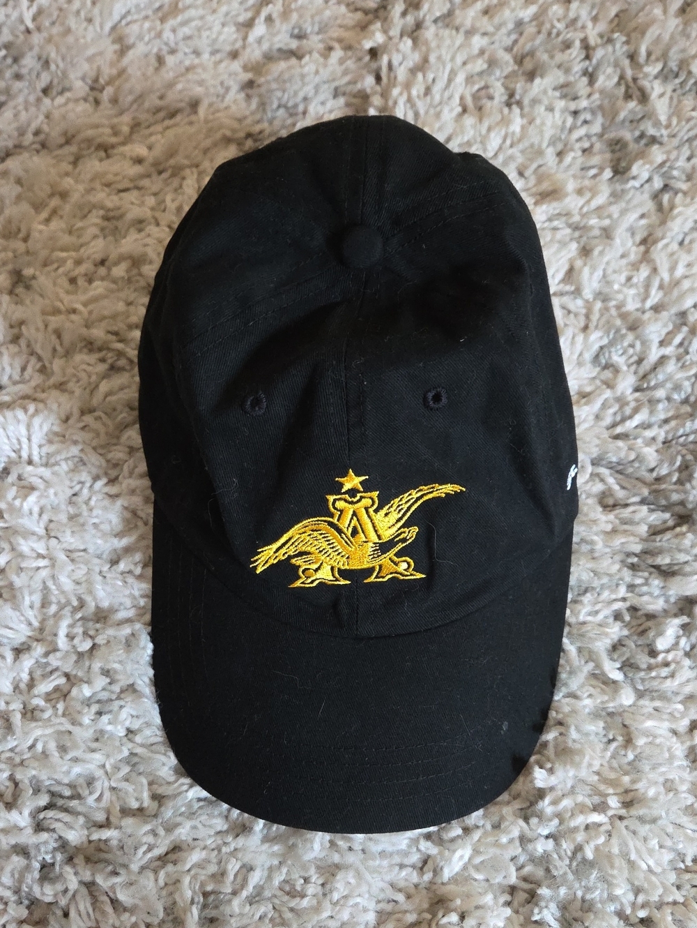 Black Cap with Yellow Embroidered Eagle Emblem